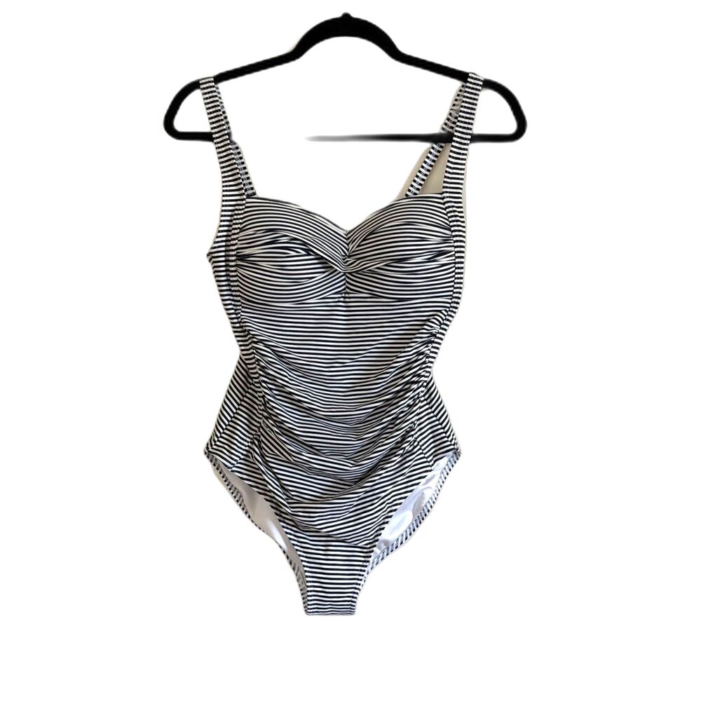 Nip Tuck Swim Swimsuit Fit Cup Striped Padded Sz 6
